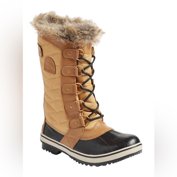NEW Sorel Ladies Tofino II Faux Fur Lined Waterproof Tan Boot - 2 Sizes - Picture 1 of 9